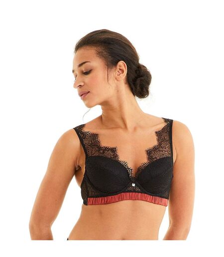 Soutien-gorge ampliforme coque moulée noir/cuivre Impertinente