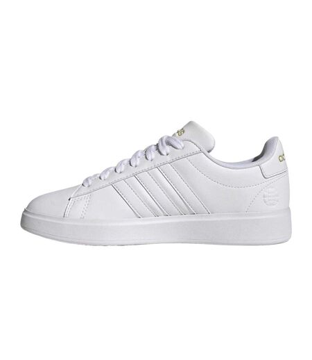 Baskets Grand Court Femme Blanc Jaune Or Adidas