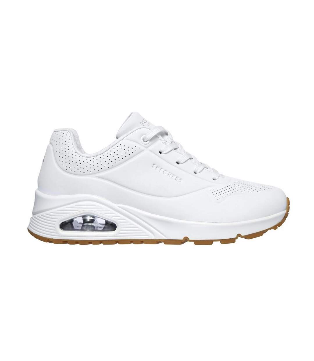 Womens/ladies Uno Stand On Air Trainers White Skechers-2