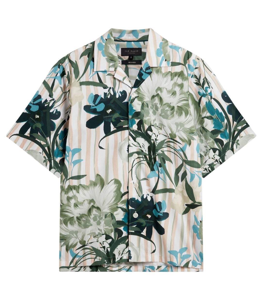 Mens Floral Relaxed Fit Shirt Mid Pink Multicoloured Ted Baker-2