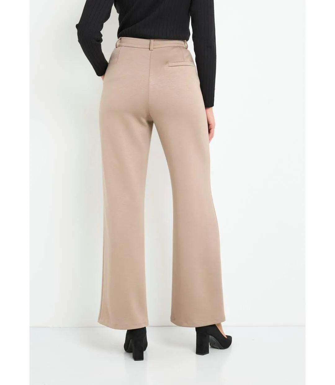 Pantalon structuré de ville maille milano unie-2