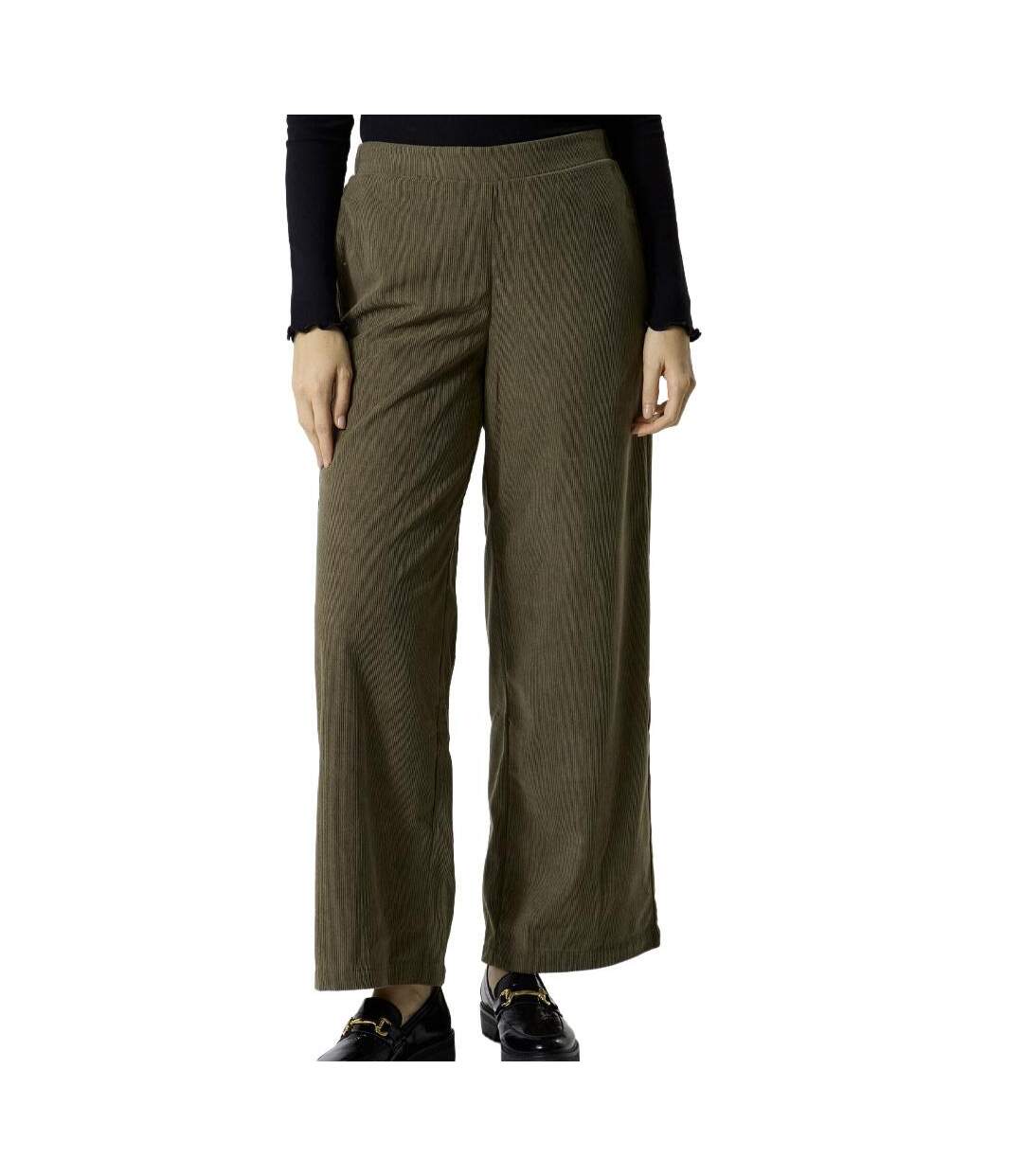 Pantalon en velours vert foncé femme vero moda melly-1