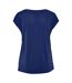 Womens/ladies Pckamala Knitted V Neck T-shirt Blue Pieces-2