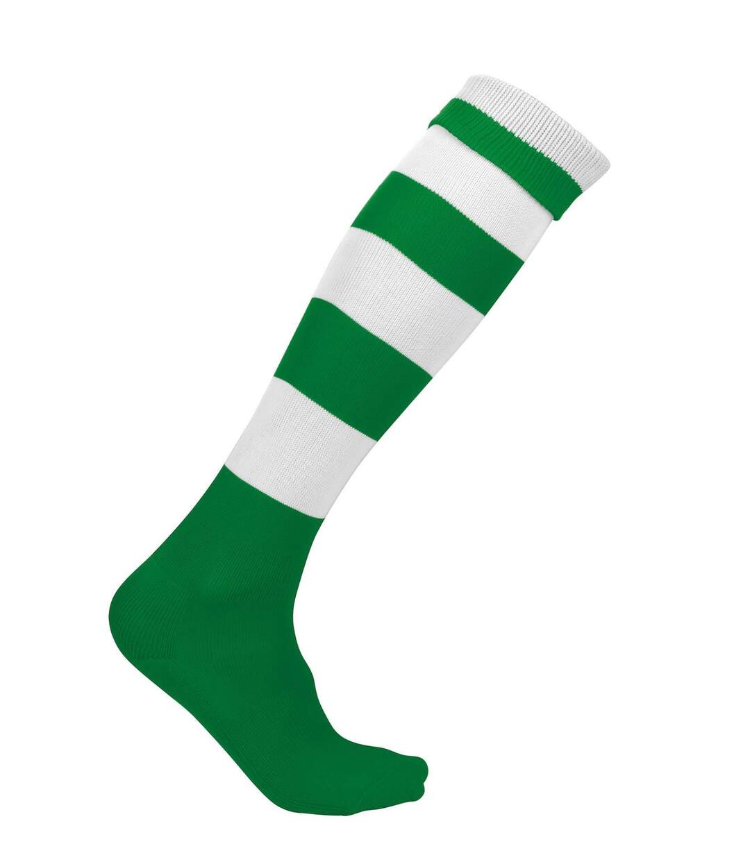 chaussettes sport rayées - PA021 - vert et blanc-2