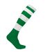 chaussettes sport rayées - PA021 - vert et blanc
