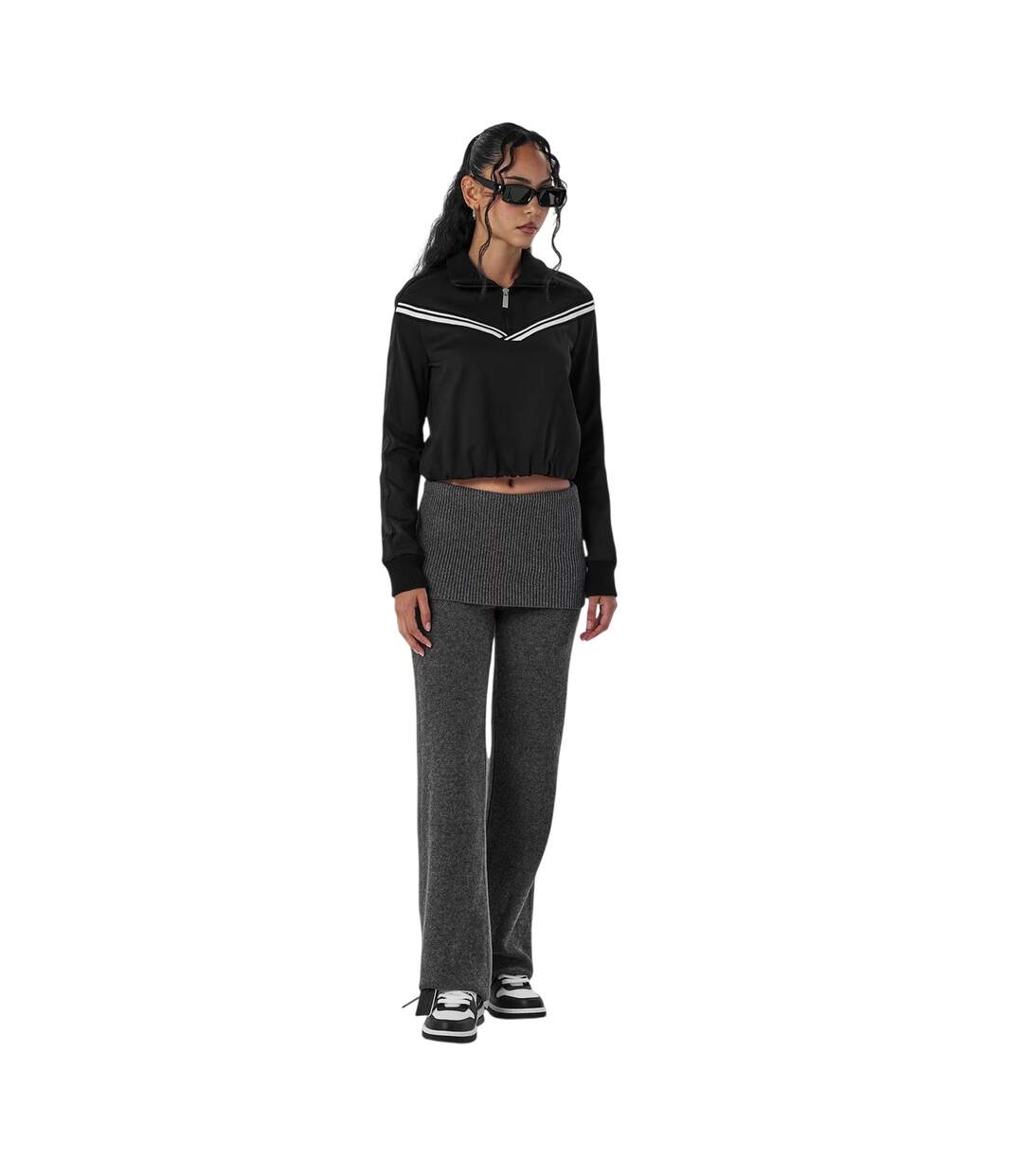 Pantalon Motif/style Se Rabat Sur L'avant Off Femme Gris Foncé Off White-1