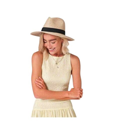 Fédora En Paille À Bord Large Adulte Beige Noir Beechfield