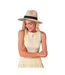 Fédora En Paille À Bord Large Adulte Beige Noir Beechfield-4