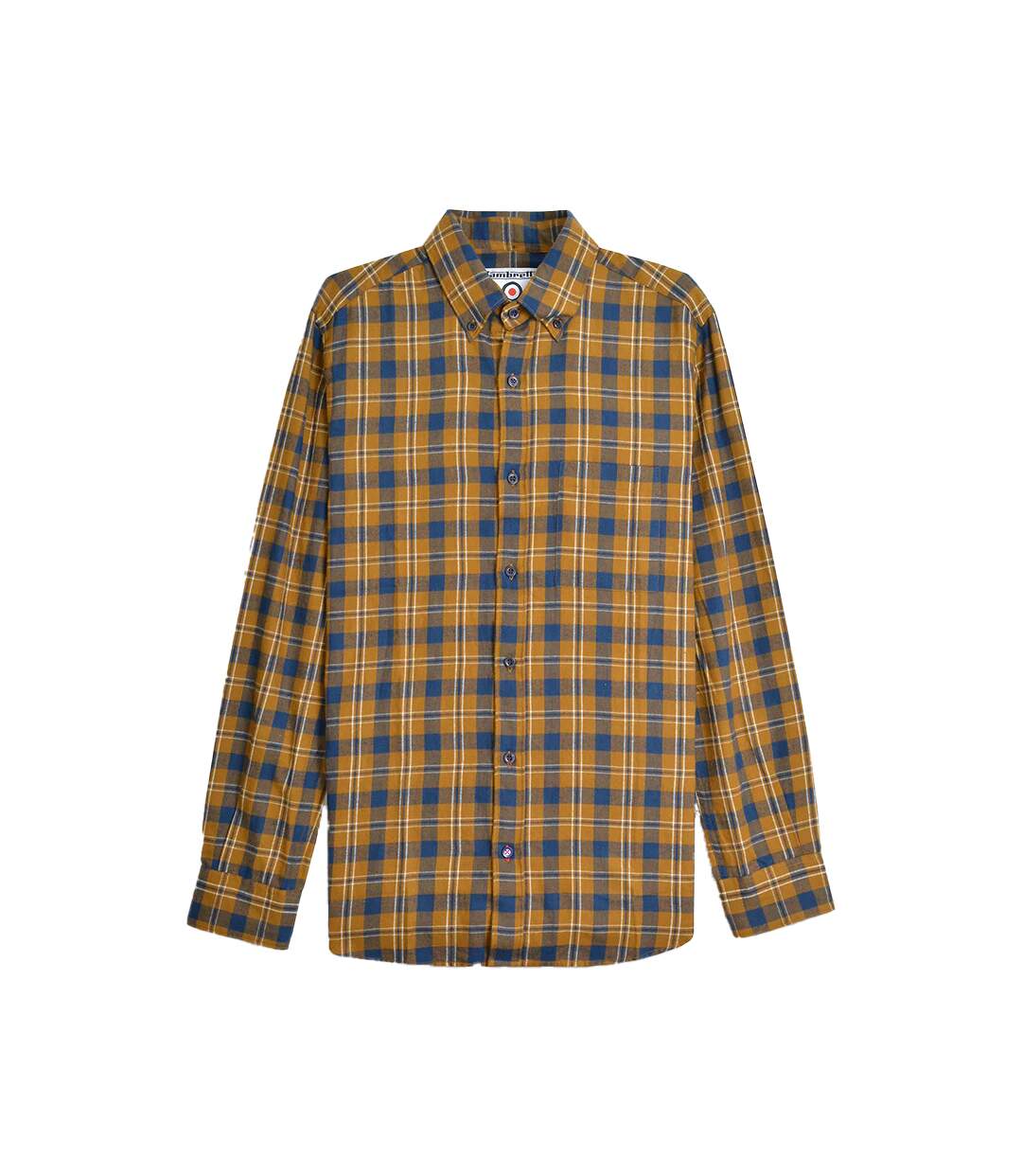 Chemise Manches Longues Motif/style À Carreaux Homme Moutarde Bleu Marine Lambretta-2