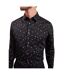 Mens Floral Slim Long-sleeved Shirt Navy Ted Baker-4