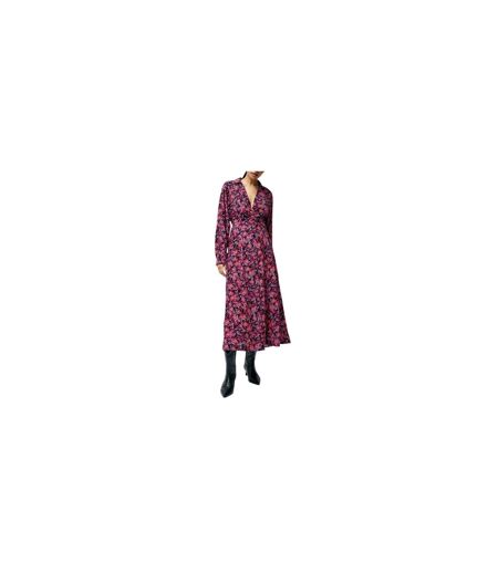 Womens/ladies A-line Midi Dress Black Pink French Connection