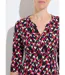 Robe courte évasée manches 3/4 imprimé graphique-3