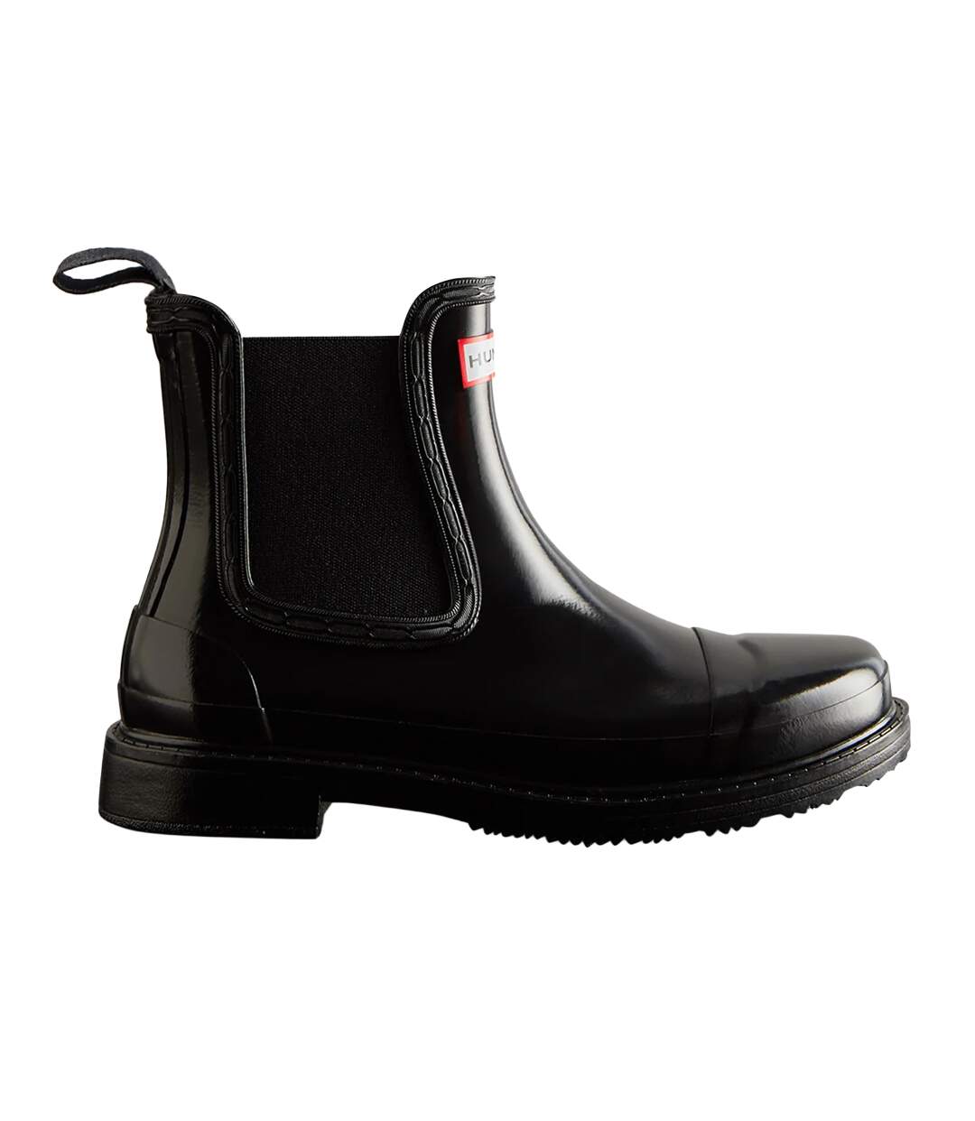 Womens/ladies Commando Gloss Chelsea Boots Black Hunter-3