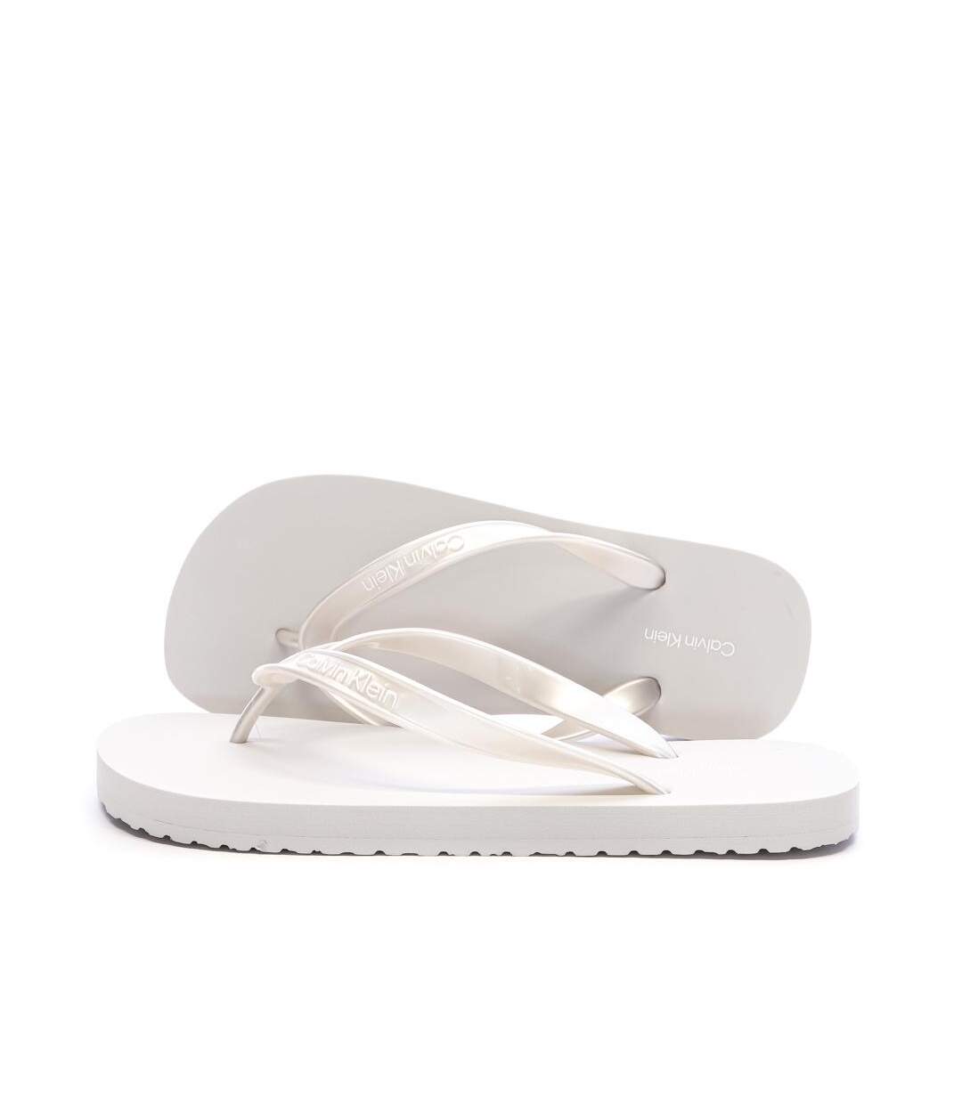 Tongs grise femme calvin klein jeans flip flop tpu metall-1