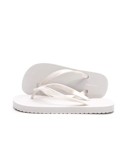 Tongs grise femme calvin klein jeans flip flop tpu metall