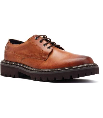 Base London Mens Wick Leather Derby Shoes (Burnt Tan) - UTFS9442