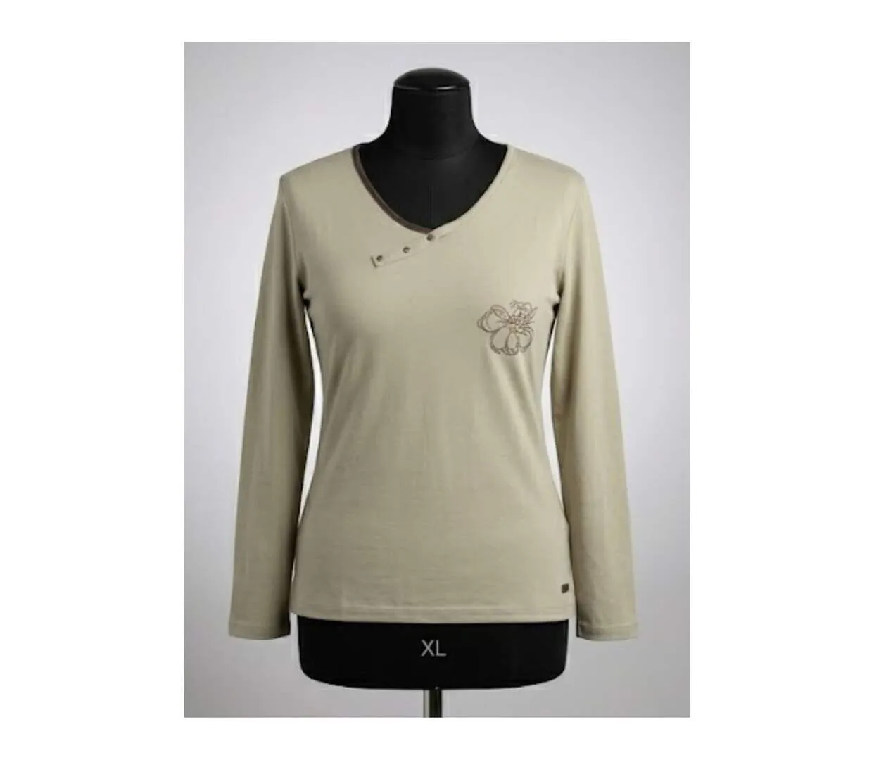 Tee-shirt AXONE DONA1B beige grande taille : le confort de l'imprimé fantaisie-3