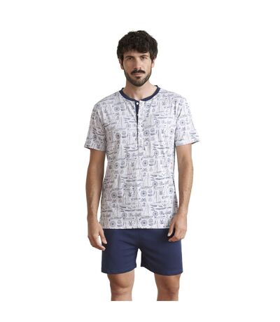 Men's short-sleeved V-neck pajamas JJBEH5701