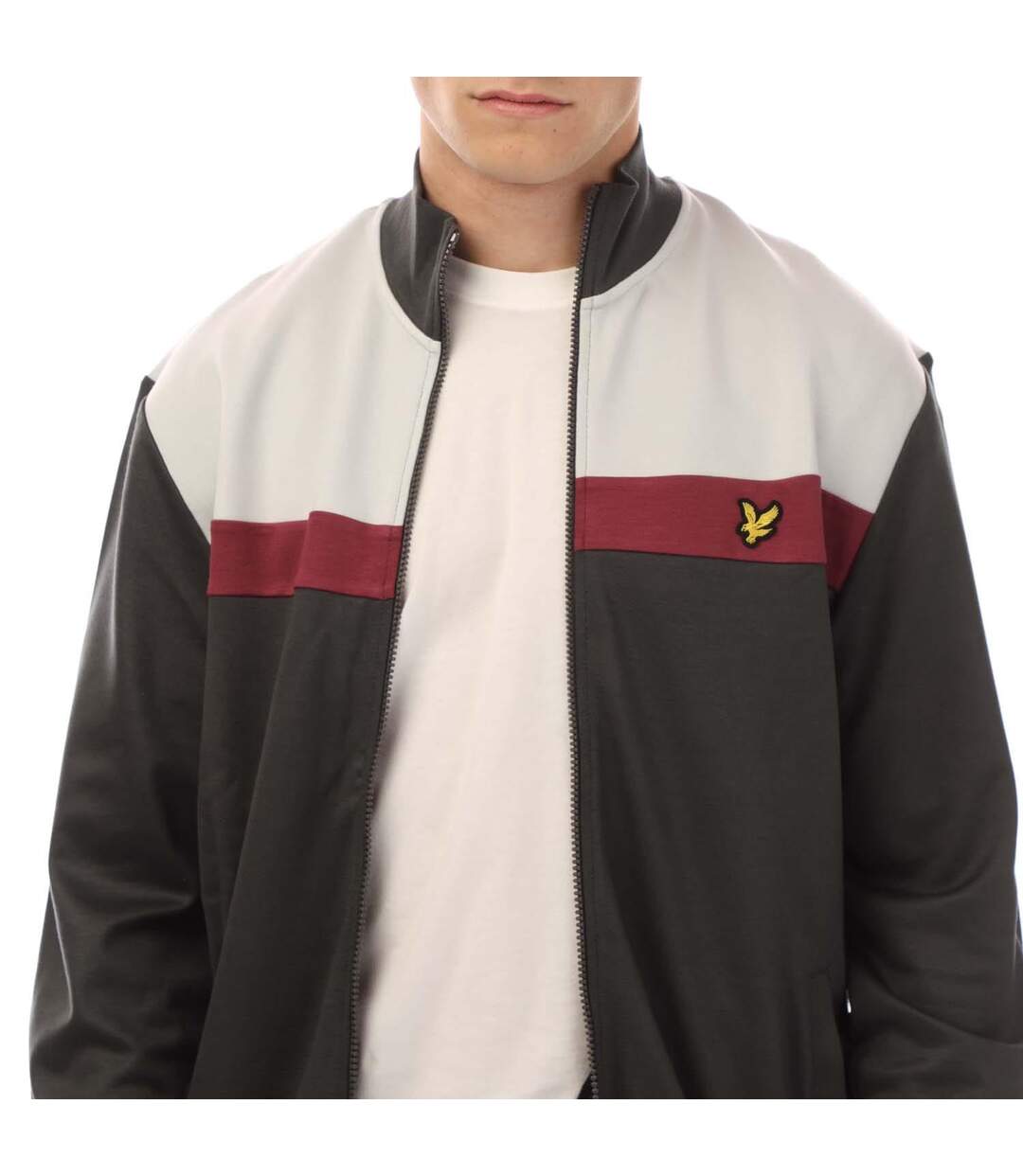 Mens Colour Block Track Jacket Grey Lyle & Scott-4