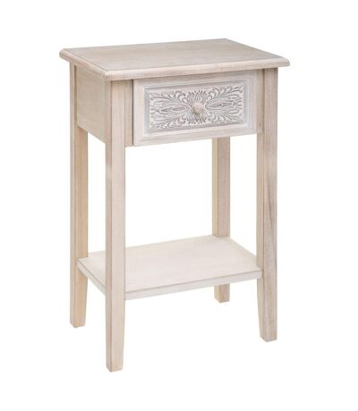 Table de chevet Hina 1 tiroir - Hauteur 67,5 cm - Bois blanchi