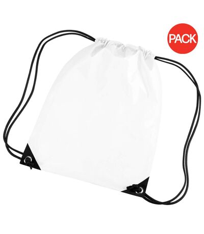 Lot de 2  Sac de gym 11 litres taille unique blanc Bagbase