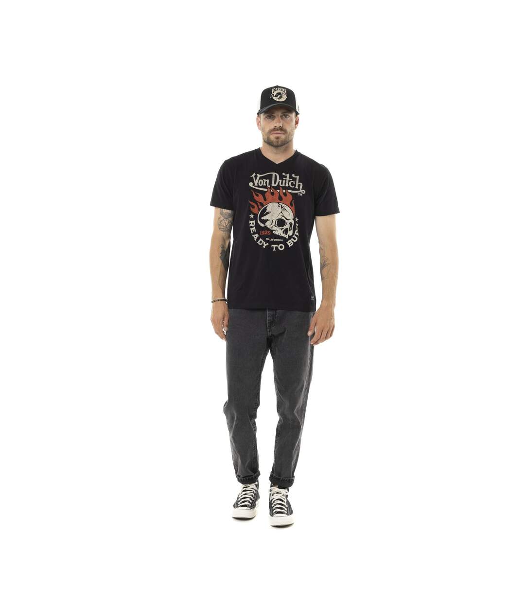 T-shirt homme col rond en jersey print devant Burnd Vondutch-5