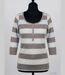 MAYFLOWER DOMINGO1 - Tee-shirt manches 3/4 beige en pur coton avec col boutonné-3