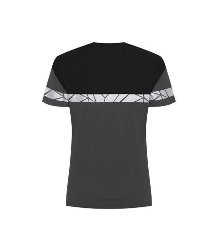 Womens/ladies Progression Hi-vis T-shirt Grey Black Projob
