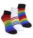 3 Pack Mens Ladies Rainbow Trainer Cotton Socks Bright Colourful Striped Socks-1