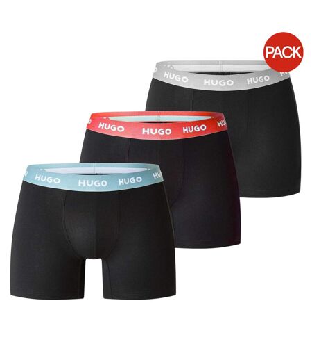 Pack Of 3  Mens Repeat Logo Boxer Briefs  Black Hugo