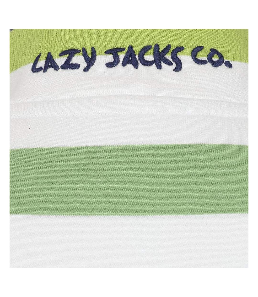 Womens/ladies Striped Button Neck Sweatshirt Multicoloured Lazy Jacks-4