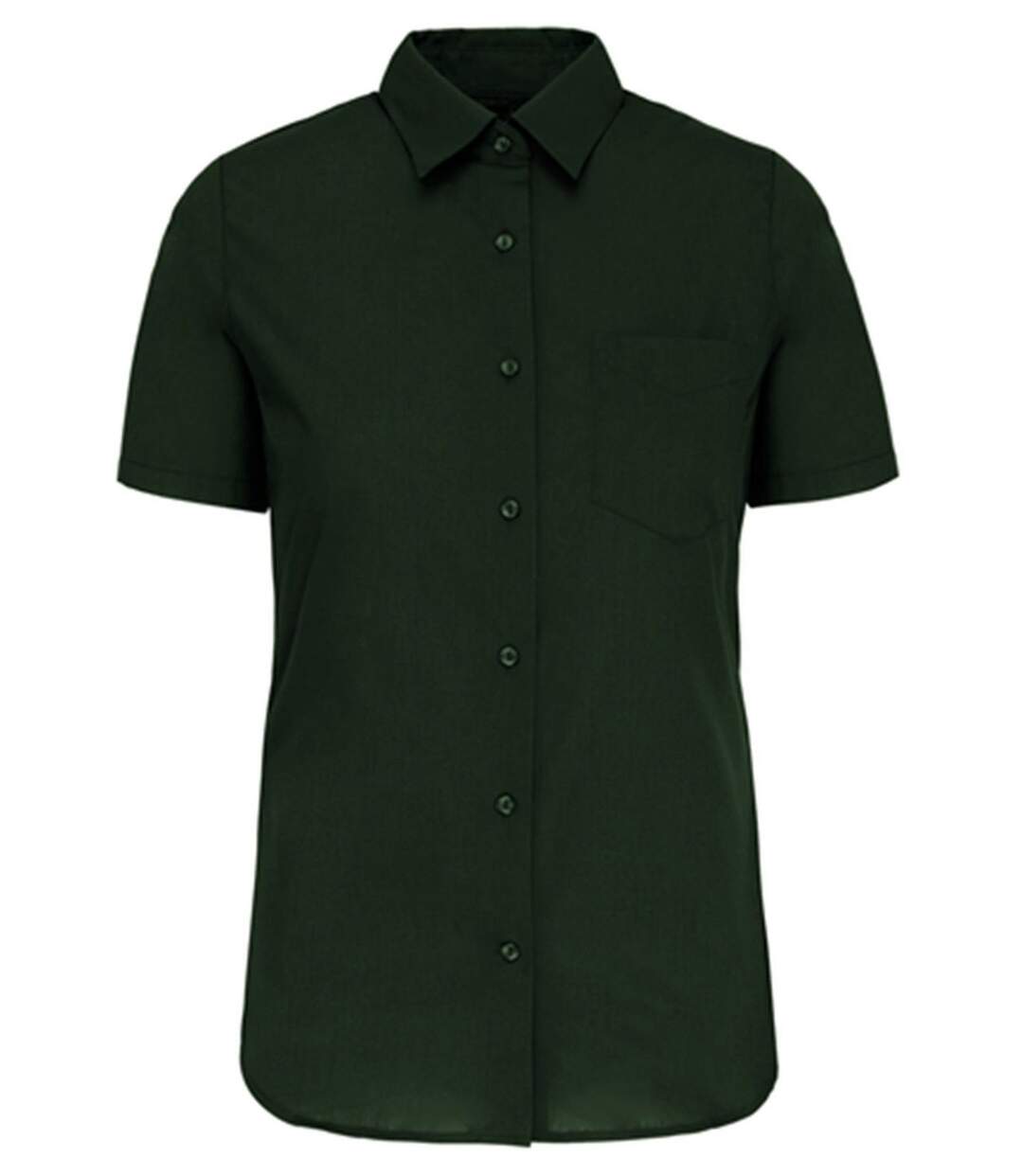 Chemise popeline manches courtes - Femme - K548 - vert forêt