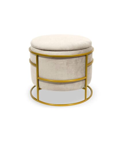 Pouf & Coffre de Rangement Gorin 43cm Beige