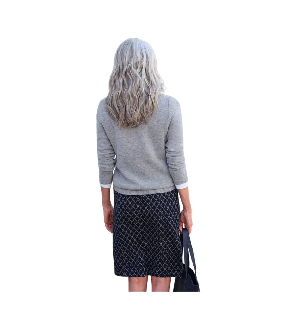 Pull Motif/style Classique Femme Gris Chiné WoolOvers-2