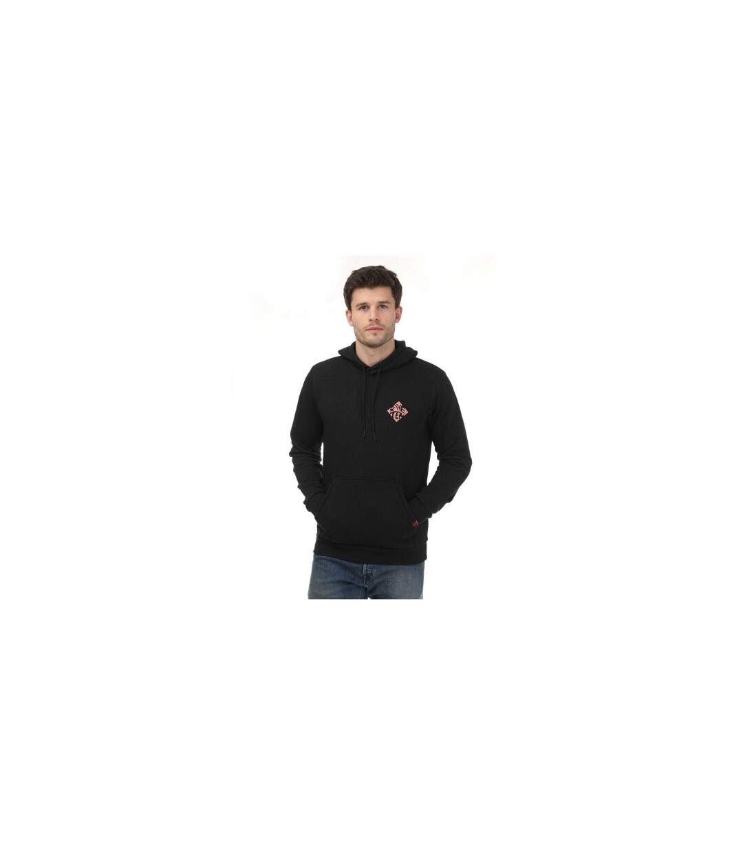 Mens Cotton Blend Drawstring Hoodie Black Five Ten-1