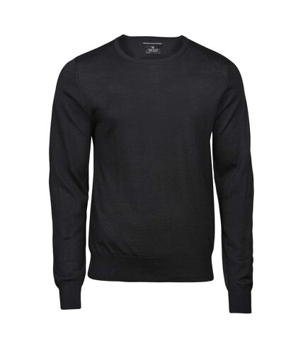 Tee Jays Mens Merino Blend Crew Neck Sweater (Black)