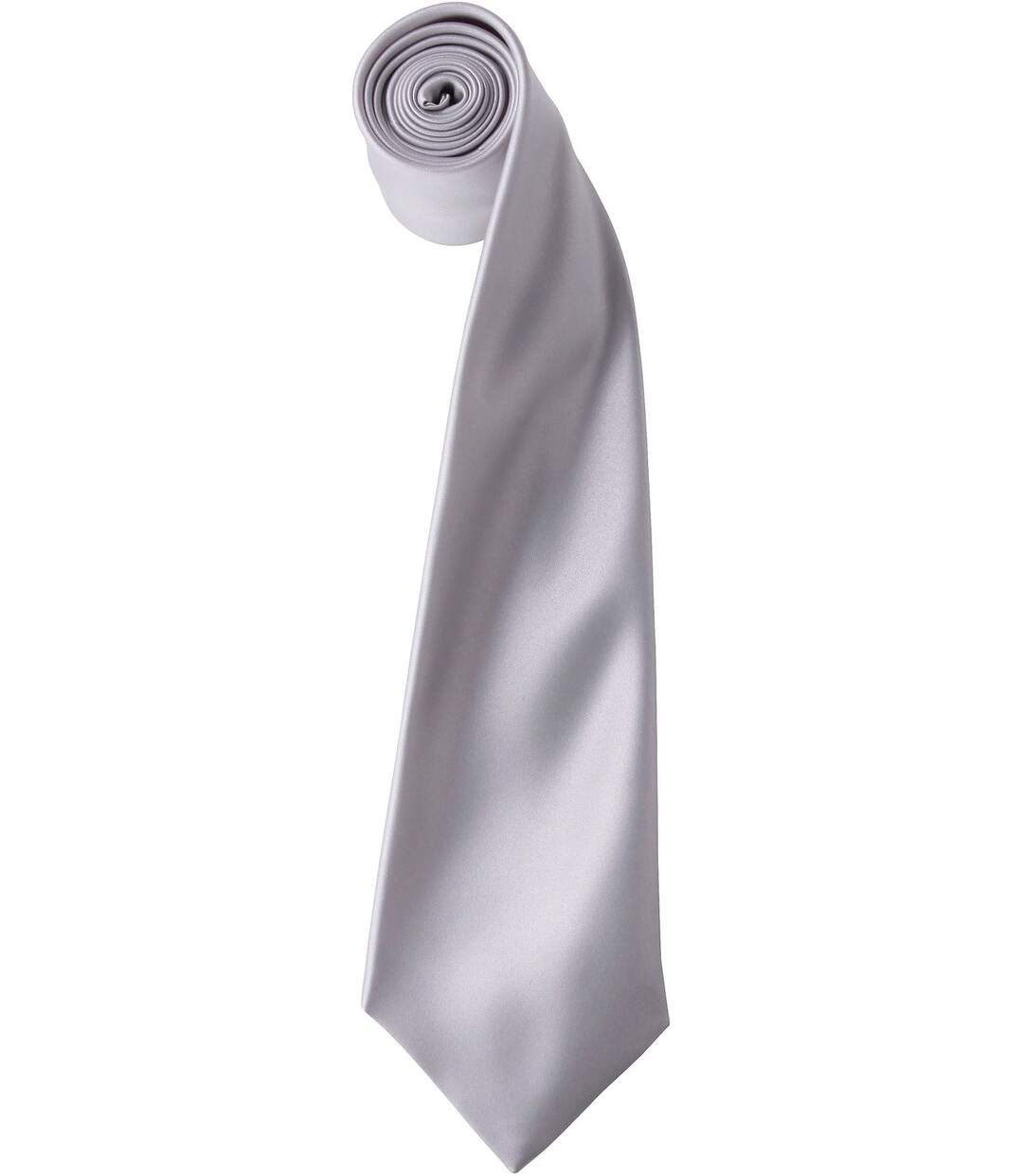 Cravate satin unie - PR750 - gris silver-2