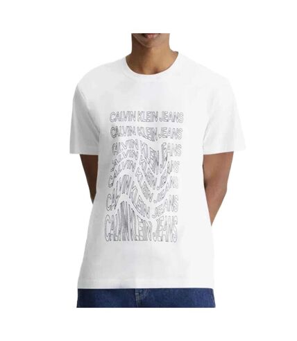 T-shirt Blanc Homme Calvin Klein Jeans Institutional Warp - XXL