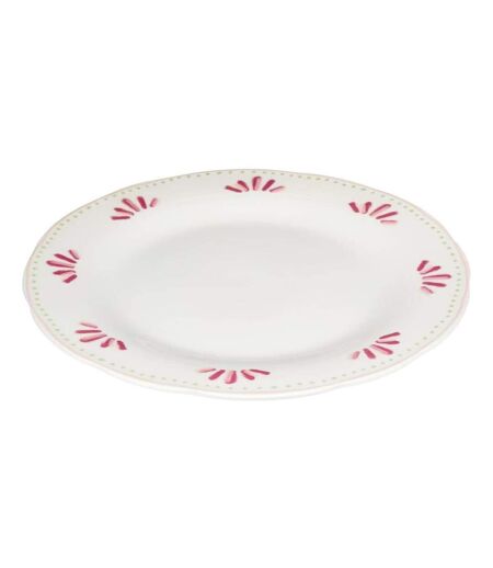 Lot de 6 Assiettes Plates Fleur de Rose 26cm Multicolore