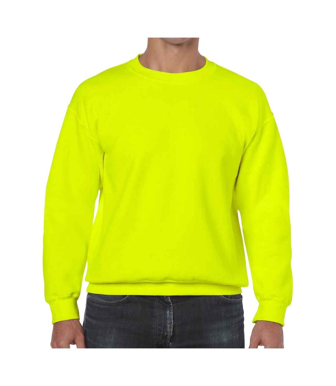 Sweat heavy blend homme vert fluo Gildan-1