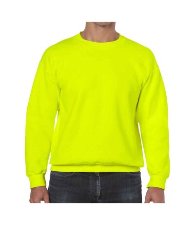 Mens heavy blend sweatshirt safety green Gildan