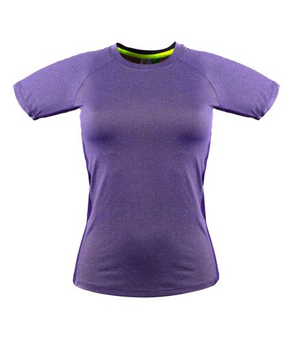 Tombo Teamsport Womens/Ladies Slim Fit Short Sleeve T-Shirt (Purple Marl / Purple)