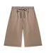 Unisex Adult Embroidered Sweat Shorts Brown Off-White-1
