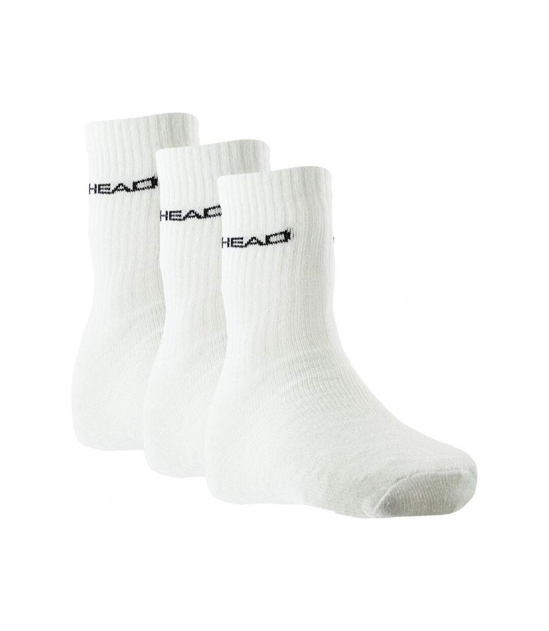 HEAD Lot de 3 paires de Chaussettes Mixte Coton CREW Blanc-1