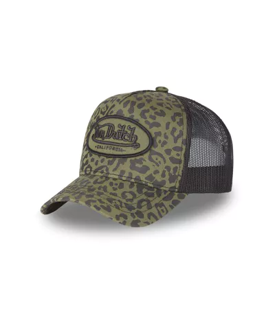 Casquette en coton trucker avec filet Leopard Vondutch