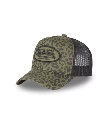 Casquette en coton trucker avec filet Leopard Vondutch
