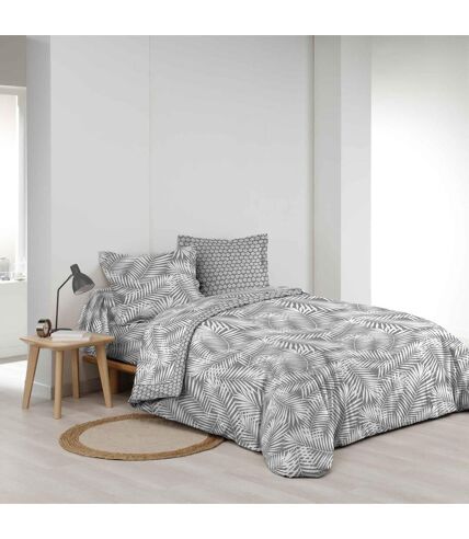 Housse de couette BONA - 100% coton - 220 x 240 cm - Gris