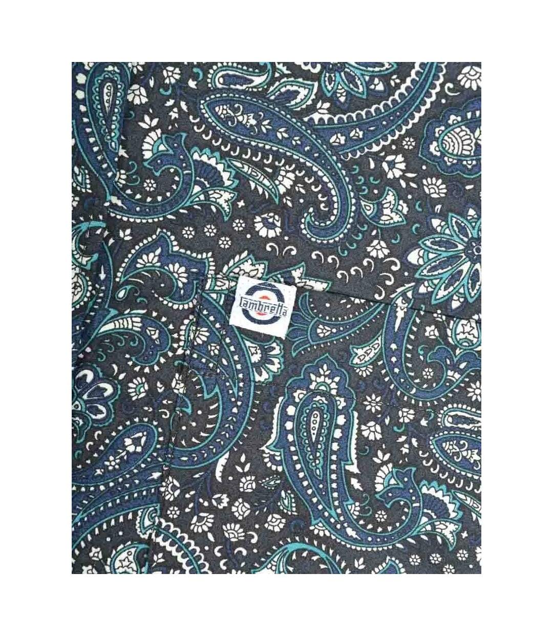 Chemise Motif/style Cachemire Homme Noir Gris Bleu Lambretta-3