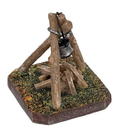 Accessoire Crèche de Noël Coin du Feu 10cm Marron