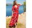 Robe longue SAKURA bohème imprimé fleuri rouge Coton Du Monde-5